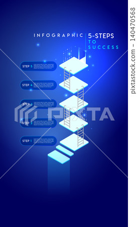 Vertical Business Steps Infographic Success Path 140470568