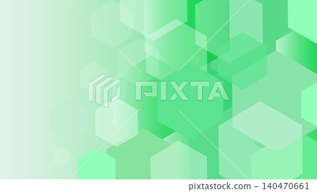 抽象科技背景素材，以重疊的綠色六邊形為特色。 140470661