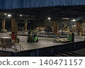 Nighttime transportation company, nighttime logistics warehouse, logistics, transportation, logistics, transport, forklift, truck, cargo, work 140471157