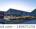 Nighttime transportation company, nighttime logistics warehouse, logistics, transportation, logistics, transport, forklift, truck, cargo, work 140471158