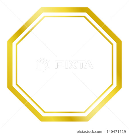Simple octagonal double frame (gold gradient) 021 Simple octagonal double frame (gold gradient) 021 140471319