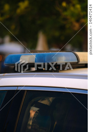 close-up of police flashing lights close-up of police flashing lights 140471414