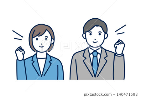 Business person who makes a guts pose Business person who makes a guts pose 140471598