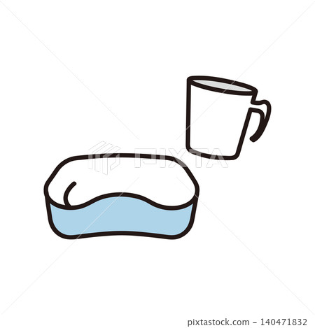 Oral care for the elderly: Simple cup illustration 140471832