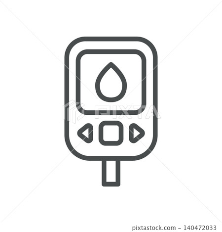 Glucometer Vector Line Icon: Blood Glucose Meter Device for Diabetes Sugar Testing and Monitoring, Editable Stroke, Isolated Glucometer Vector Line Icon: Blood Glucose Meter Device for Diabetes Sugar Testing and Monitoring, Editable Stroke, Isolated 140472033