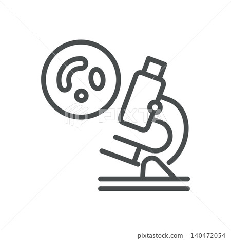 Microscope Vector Line Icon: Laboratory Research Equipment with Bacteria Sample for Clinical Diagnosis, Editable Stroke, Isolated Microscope Vector Line Icon: Laboratory Research Equipment with Bacteria Sample for Clinical Diagnosis, Editable Stroke, Isolated 140472054