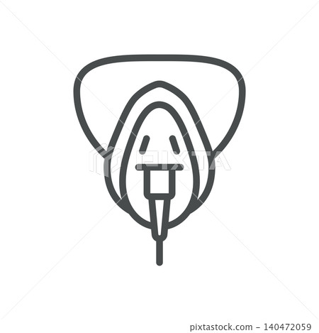 Oxygen Mask Vector Line Icon. Breathing Mask Symbol for Respiratory Therapy, Anesthesia, Emergency Care and Hospital Oxygen Support 140472059