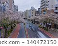 Traffic on Meiji Street with cherry blossoms in full bloom [Spring image] 140472150