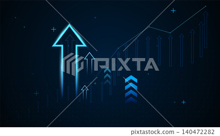 Set of arrows moving up on dark blue background. the bright arrows upward growth trend. blue arrow uptrend design showcases multiple arrows rising, symbolizing growth Set of arrows moving up on dark blue background. the bright arrows upward growth trend. blue arrow uptrend design showcases multiple arrows rising, symbolizing growth 140472282