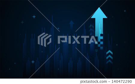Set of arrows moving up on dark blue background. the bright arrows upward growth trend. blue arrow uptrend design showcases multiple arrows rising, symbolizing growth Set of arrows moving up on dark blue background. the bright arrows upward growth trend. blue arrow uptrend design showcases multiple arrows rising, symbolizing growth 140472290