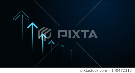 Set of arrows moving up on dark blue background. the bright arrows upward growth trend. blue arrow uptrend design showcases multiple arrows rising, symbolizing growth Set of arrows moving up on dark blue background. the bright arrows upward growth trend. blue arrow uptrend design showcases multiple arrows rising, symbolizing growth 140472313
