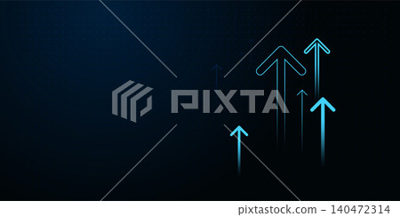Set of arrows moving up on dark blue background. the bright arrows upward growth trend. blue arrow uptrend design showcases multiple arrows rising, symbolizing growth Set of arrows moving up on dark blue background. the bright arrows upward growth trend. blue arrow uptrend design showcases multiple arrows rising, symbolizing growth 140472314