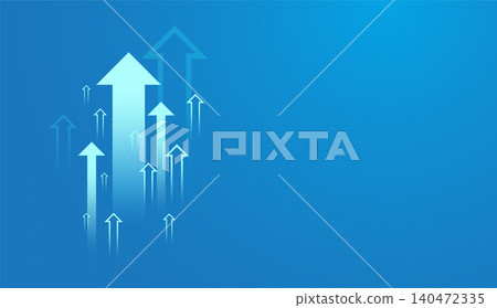 Set of arrows moving up on dark blue background. the bright arrows upward growth trend. blue arrow uptrend design showcases multiple arrows rising, symbolizing growth Set of arrows moving up on dark blue background. the bright arrows upward growth trend. blue arrow uptrend design showcases multiple arrows rising, symbolizing growth 140472335