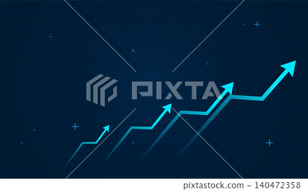 Set of arrows moving up on dark blue background. the bright arrows upward growth trend. blue arrow uptrend design showcases multiple arrows rising, symbolizing growth Set of arrows moving up on dark blue background. the bright arrows upward growth trend. blue arrow uptrend design showcases multiple arrows rising, symbolizing growth 140472358