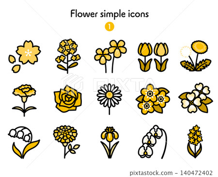 Simple Icon Collection Flower 1 Simple Icon Collection Flower 1 140472402