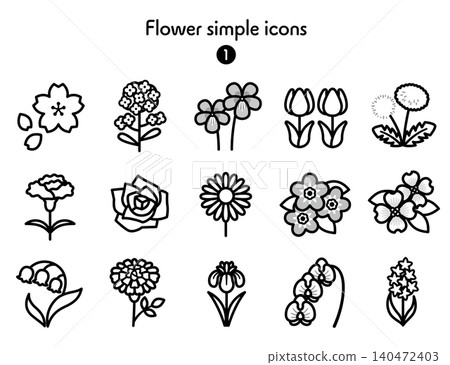 Simple Icon Collection Flower 1 Simple Icon Collection Flower 1 140472403