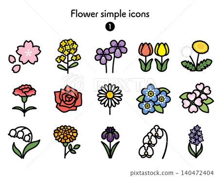 Simple Icon Collection Flower 1 Simple Icon Collection Flower 1 140472404