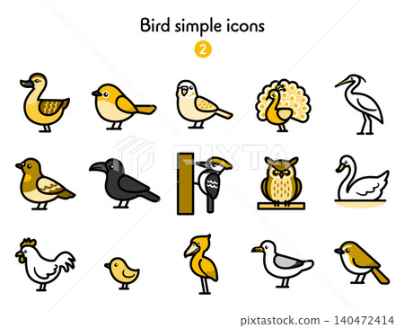 簡易圖示集:鳥類 2 簡易圖示集:鳥類 2 140472414
