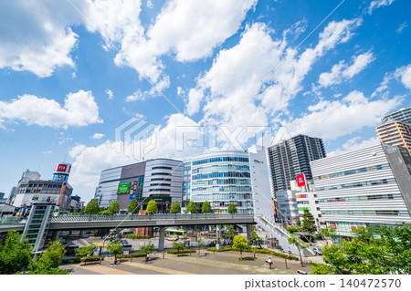 埼玉縣河口市JR河口站東出口前的景色 埼玉縣河口市JR河口站東出口前的景色 140472570