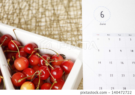 Cherries and June calendar 140472722