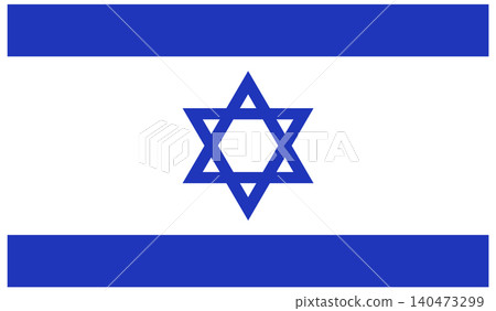 Israeli Flag with Blue Star of David Symbol 140473299