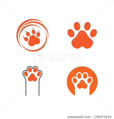 Paw footprint logo icon Paw footprint logo icon 140473859