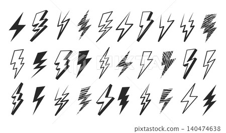 Lightning icon set 140474638