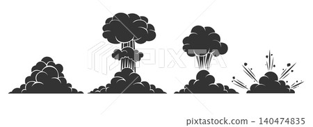 Explosion black clouds 140474835