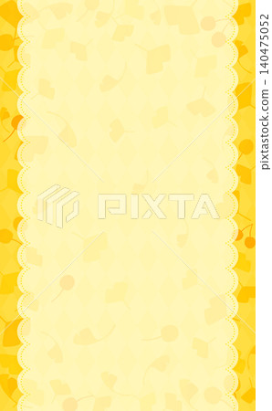 Ginkgo and argyle pattern background with simple lace frame (vertical) Ginkgo and argyle pattern background with simple lace frame (vertical) 140475052