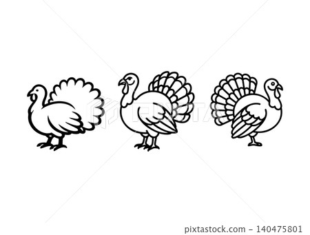 Happy thanksgiving day autumn turkey bird silhouette Happy thanksgiving day autumn turkey bird silhouette 140475801