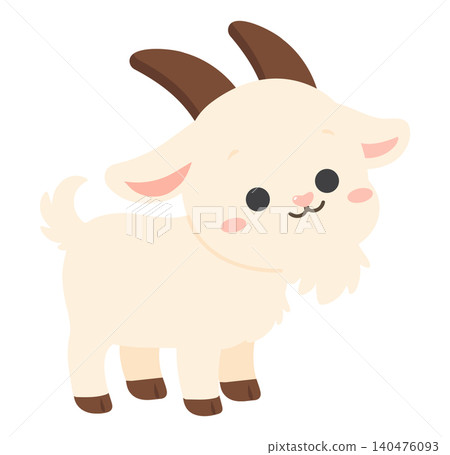 Cute Baby Goat Character Illustration 140476093
