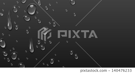 Realistic water drops texture background, border Realistic water drops texture background, border 140476233
