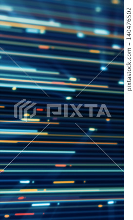 Abstract horizontal light streaks in blue, cyan, and orange tones, creating a futuristic data speed and motion background. Abstract horizontal light streaks in blue, cyan, and orange tones, creating a futuristic data speed and motion background. 140476502