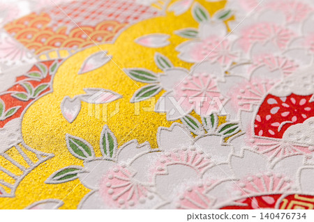 Yuzen Chiyogami (decorative paper): Emphasis on paper texture. Yuzen Chiyogami (decorative paper): Emphasis on paper texture. 140476734