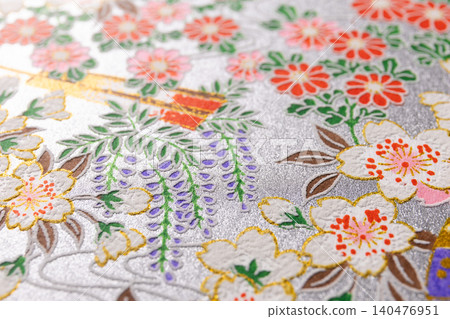 Yuzen Chiyogami (decorative paper): Emphasis on paper texture. Yuzen Chiyogami (decorative paper): Emphasis on paper texture. 140476951