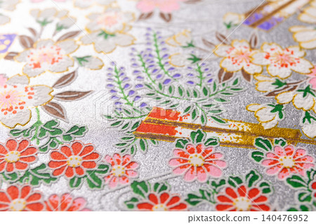 Yuzen Chiyogami (decorative paper): Emphasis on paper texture. Yuzen Chiyogami (decorative paper): Emphasis on paper texture. 140476952