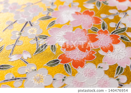 Yuzen Chiyogami (decorative paper): Emphasis on paper texture. Yuzen Chiyogami (decorative paper): Emphasis on paper texture. 140476954