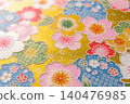 Yuzen Chiyogami (decorative paper): Emphasis on paper texture. 140476985