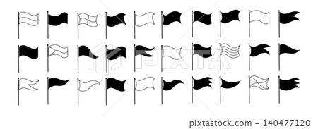 Black flag banner collection Black flag banner collection 140477120