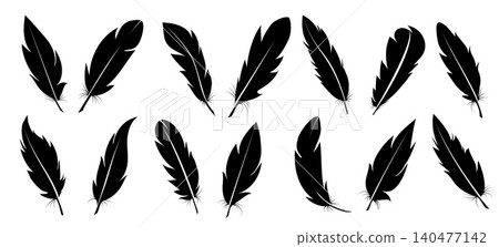 Bird feather icon set Bird feather icon set 140477142