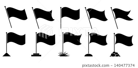 Collection of black flag icons Collection of black flag icons 140477374