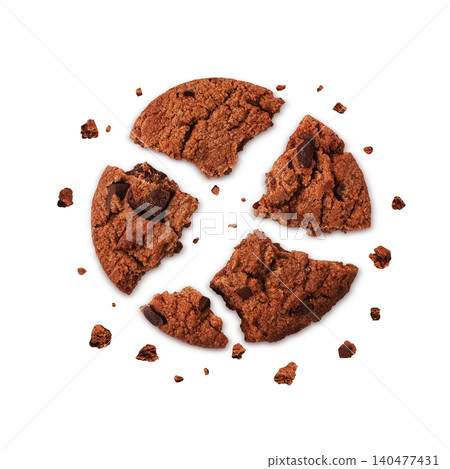 Realistic illustration of chocolate chip cookies Realistic illustration of chocolate chip cookies 140477431