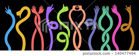 Cartoon flexible long arm 140477494