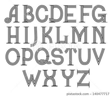 Retro uppercase letters Retro uppercase letters 140477717