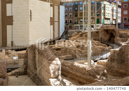 Roman Ruins at Caesaraugusta Theatre Roman Ruins at Caesaraugusta Theatre 140477748
