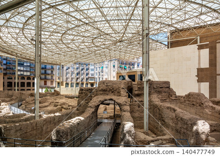 Covered Ruins at Caesaraugusta Theatre Covered Ruins at Caesaraugusta Theatre 140477749
