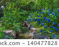 A stream with hydrangeas A stream with hydrangeas 140477828