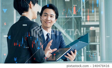 Group of business people meeting and financial technology 140478416