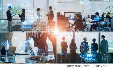 Various business scenes and digital technology Various business scenes and digital technology 140478442