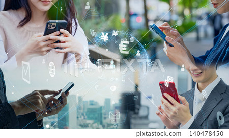 Smartphone users and communication networks 140478450